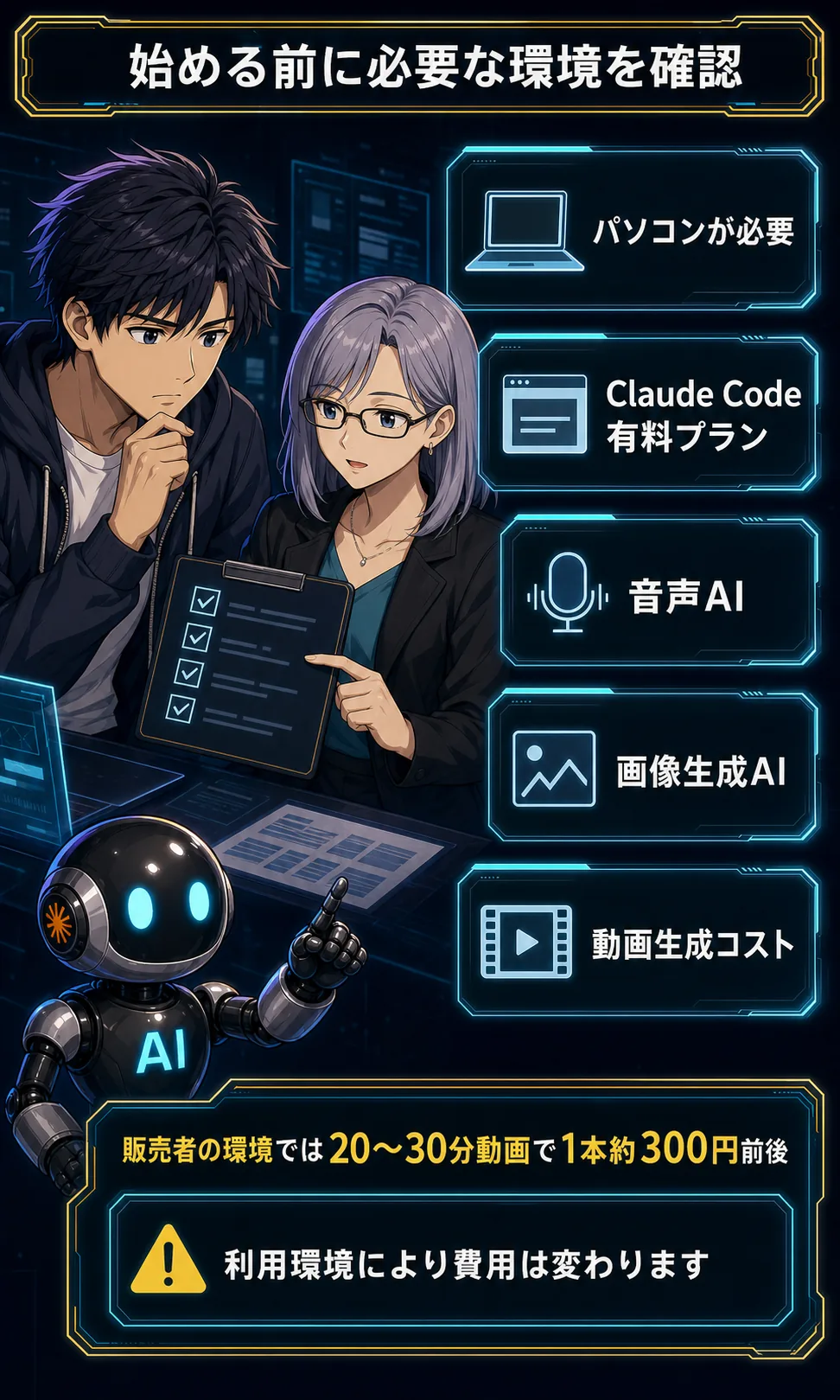 必要な環境と別途かかる費用